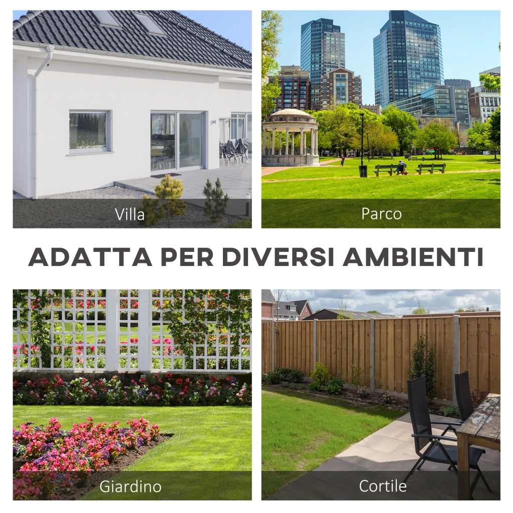 Panchina da Giardino con Tavolino Estensibile 2 Posti ¨C zephmum ¨C Nero Metallo
