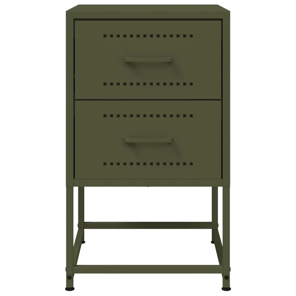 Comodino Verde Oliva 36x39x60,5 cm in Acciaio