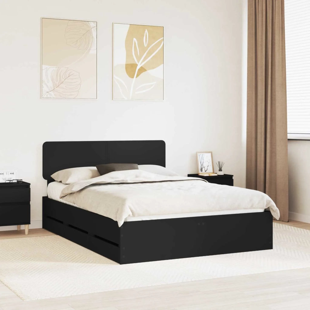 Struttura del letto Nero 140 x 190 cm Legno ingegnerizzato 3412186