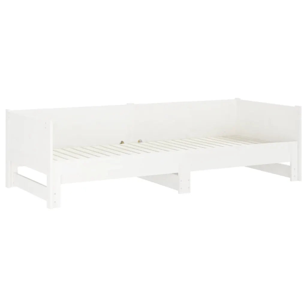 Dormeuse Estraibile Bianca Legno Massello di Pino 2x(90x190) cm cod mxl 58479