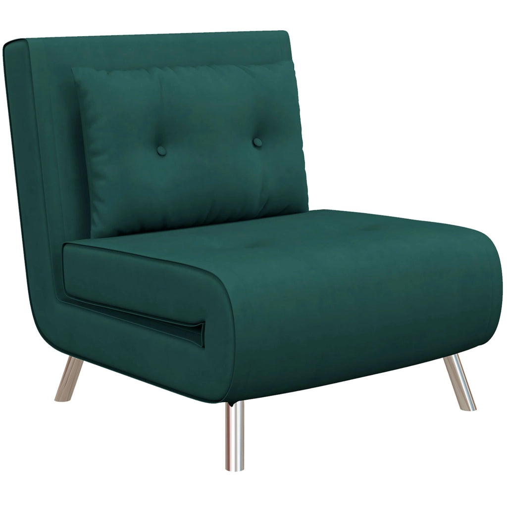 Poltrona letto 3-in-1 in velluto verde scuro