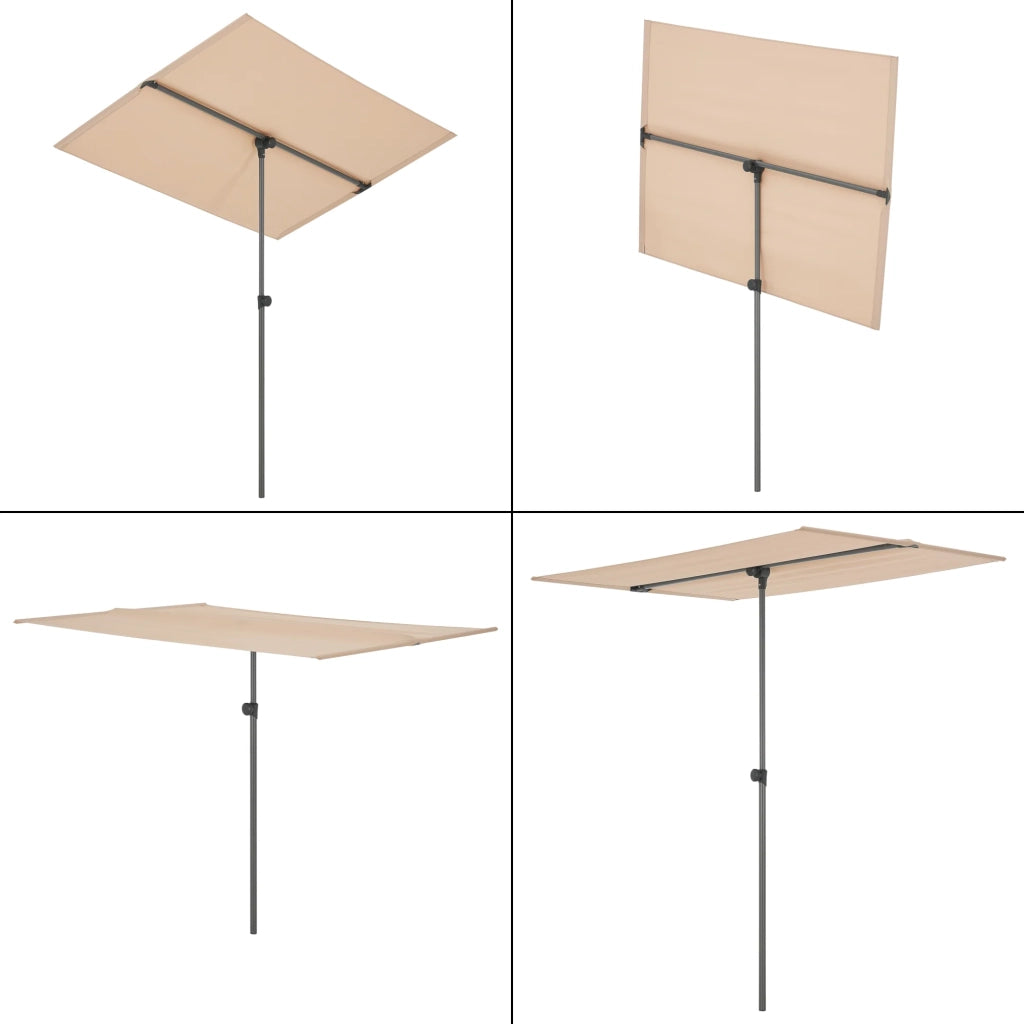 Ombrellone rettangolare orientabile a 360° 180 x 130 cm sabbia 03_0008047