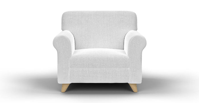 Copridivano Elasticizzato in Tessuto Bianco 1 Posto