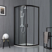 Box doccia semicircolare 90x90 cm nero opaco