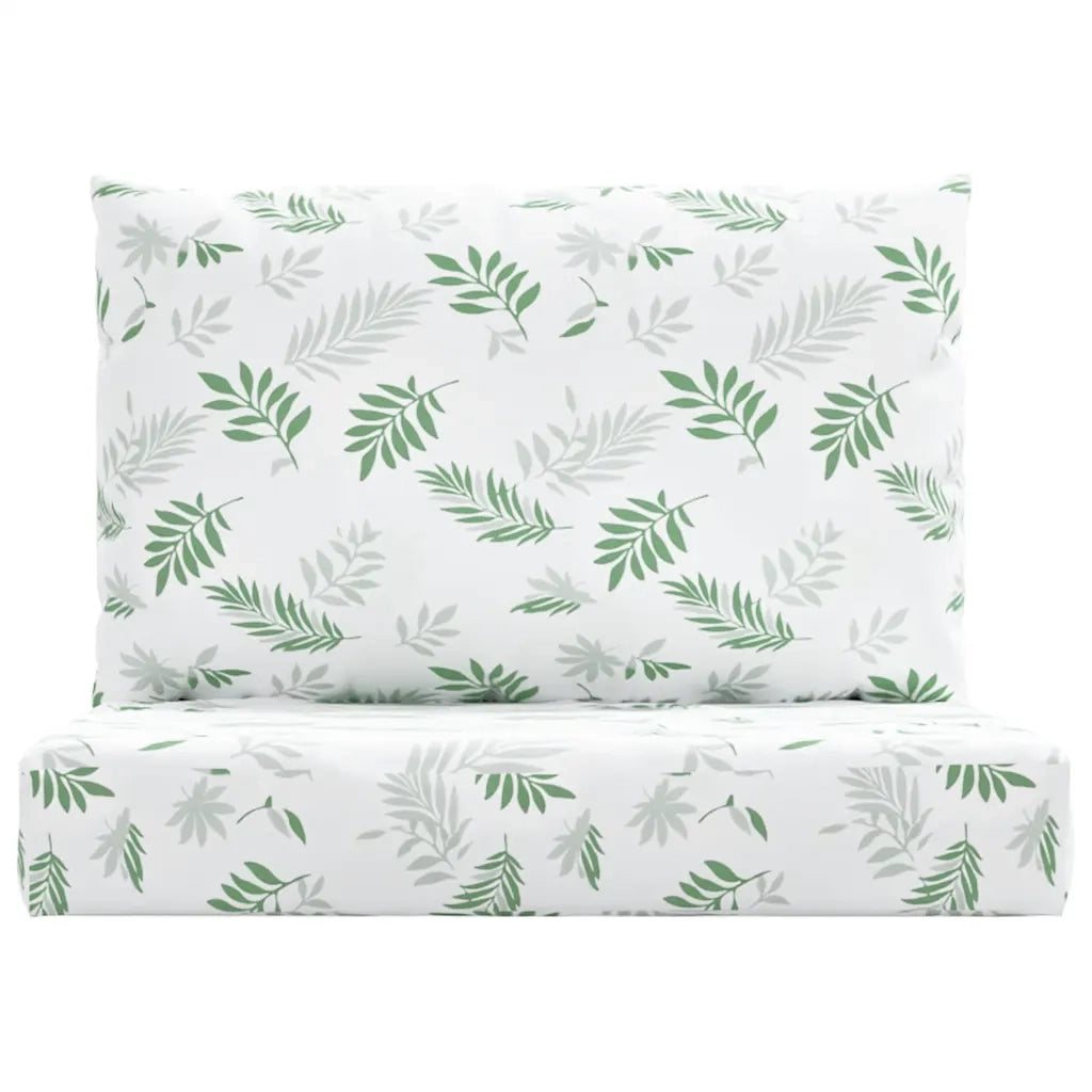 Cuscini per Pallet 2 pz Motivo a Foglie in Tessuto Oxford 361769