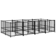 Cuccia gabbia per animali da esterno pac per cani in acciaio 7,51 m² nero 02_0041877