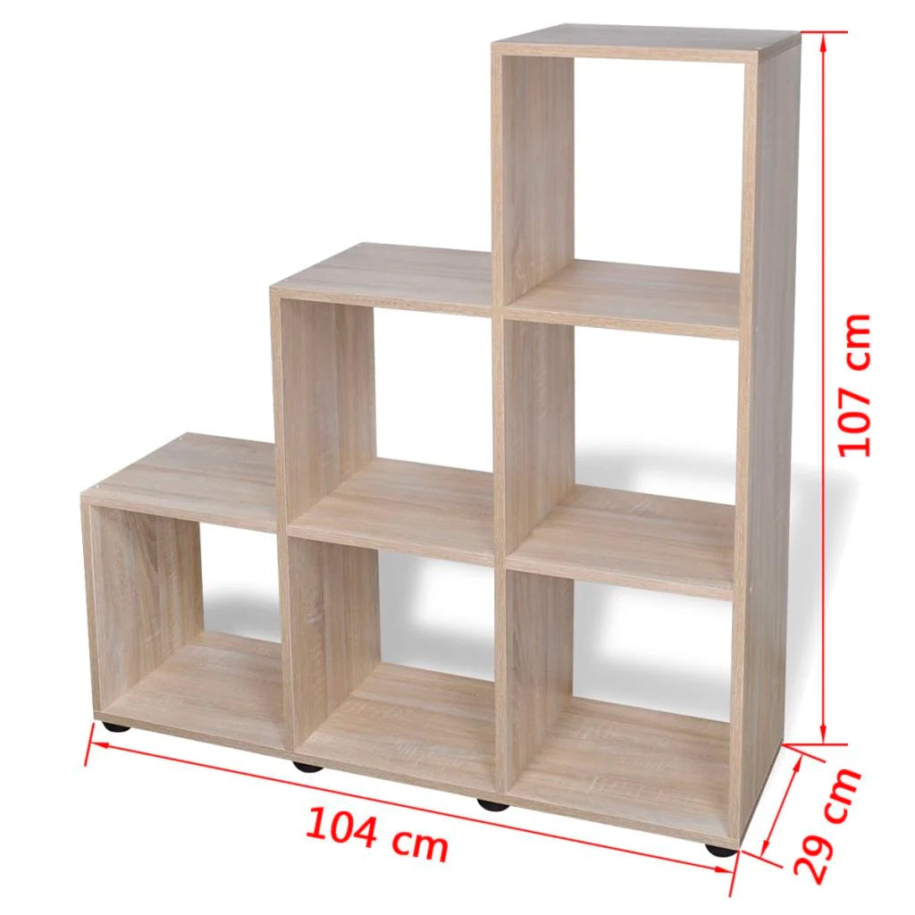 Scaffale a 6 scomparti 107 cm color rovere 2702016/2
