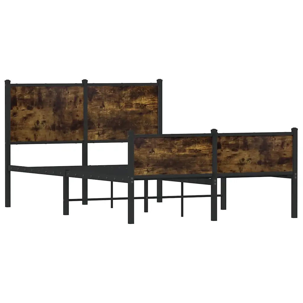Giroletto senza Materasso-Struttura Letto in Metallo Rovere Fumo 120x190 cm 233607