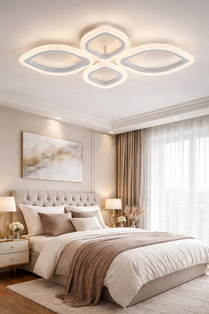 Lampada da soffitto LED bianca 4 luci telecomando Vargo