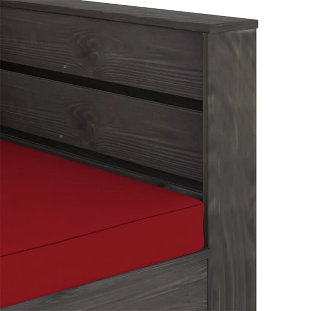 Set Salotto da Giardino 2pz con Cuscini Legno Impregnato Grigio 3068153