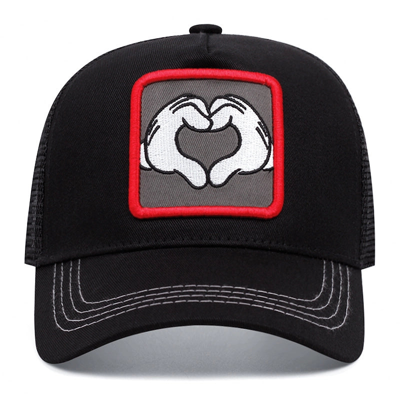 Cappellino da baseball nero con visiera a forma di cuore di Topolino.