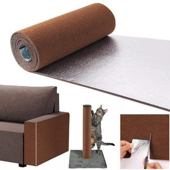 Krabbata autoadesiva per gatti, 200cm x 40cm piastra di gatto per DIY, protezione contro le graffiature per gatti sul divano, piastra di gatto per protezione di standard per gatti, protezione per mobili da divano (marrone)