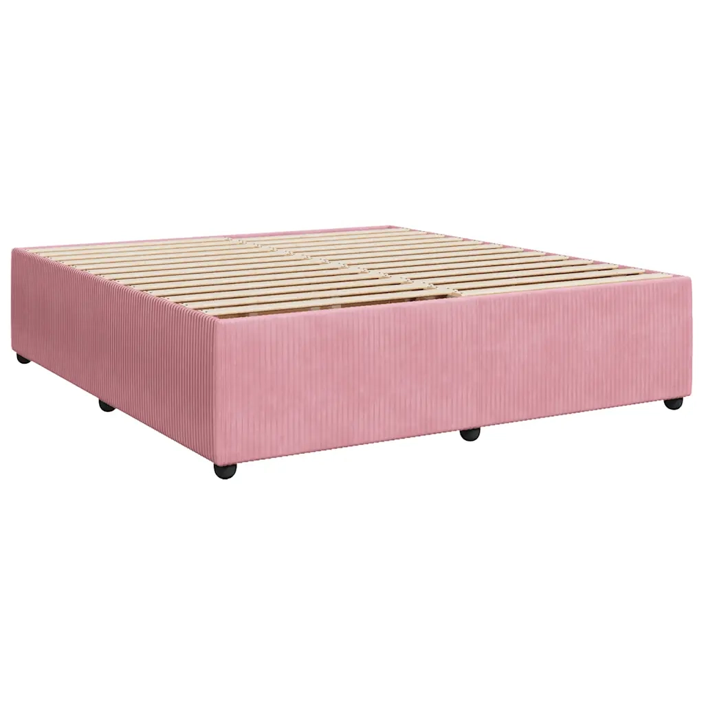 Giroletto a Molle con Materasso Rosa 180x200 cm in Velluto