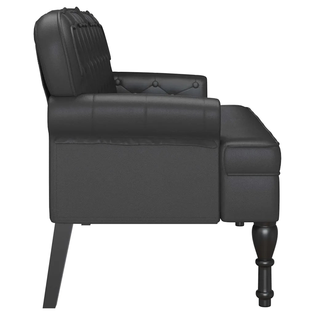 Panca Chesterfield Nero 119,5 x 64,5 x 75 cm Pelle Sintetica CFW8171456