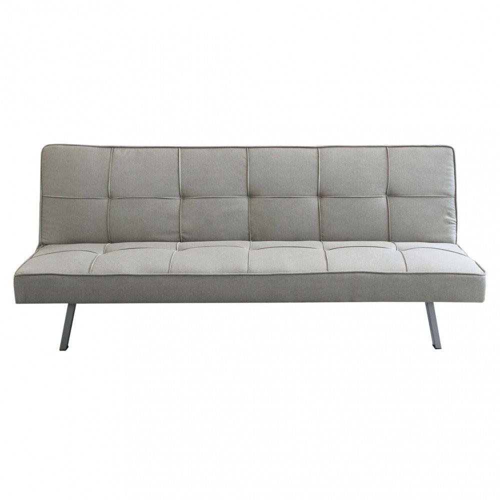 Divano Letto Aaron 178x80x71 cm in Tessuto Grigio chiaro