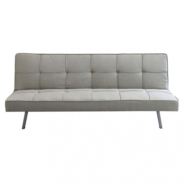 Divano Letto Aaron 178x80x71 cm in Tessuto Grigio chiaro