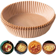 Trade Shop - Set 100pz Carta Pergamena Fodera Per Friggitrice Ad Aria Usa E Getta 16 X 4,5 Cm -