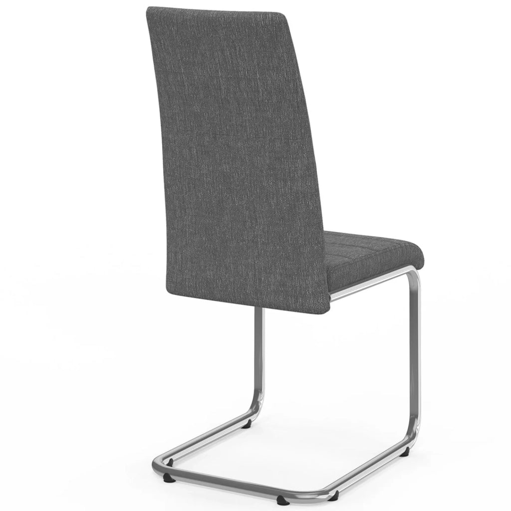 IDMarket - Set di 4 sedie da pranzo in tessuto grigio antracite MIA