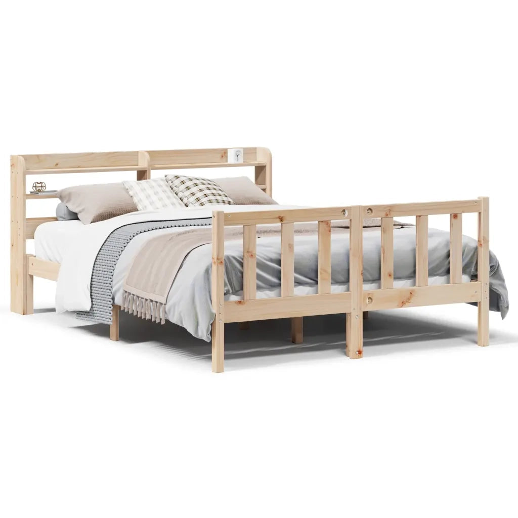 Letto senza Materasso-Struttura Letto 150x200 cm in Legno Massello di Pino 703109