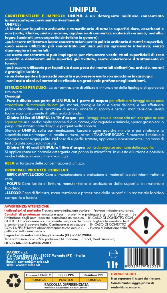 Pulizia pavimenti UNIPUL   1LTx6Pz