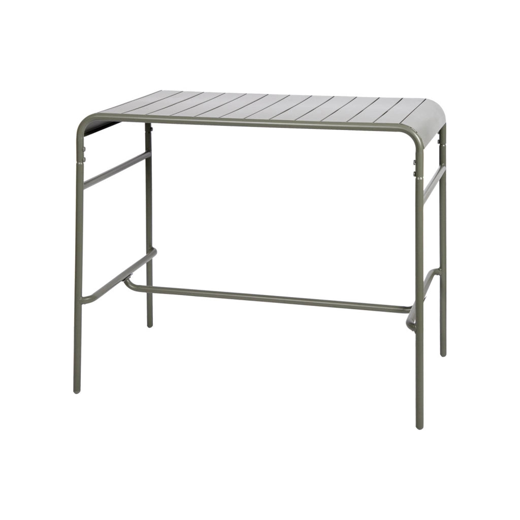 Tavolo alto da giardino in acciaio, 4 posti, 120cm, verde kaki