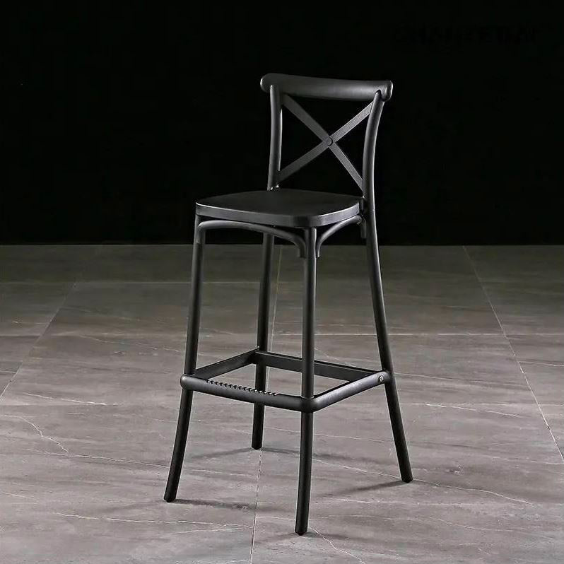 Set 4 Sgabelli 40x36x91 cm in Polipropilene Pompei Nero