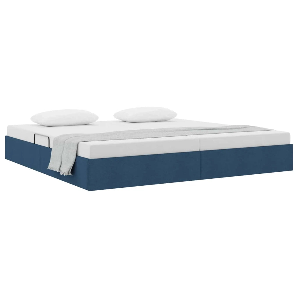 Letto ottomano con archiviazione Blu 200 x 200 cm Tessuto 3442849