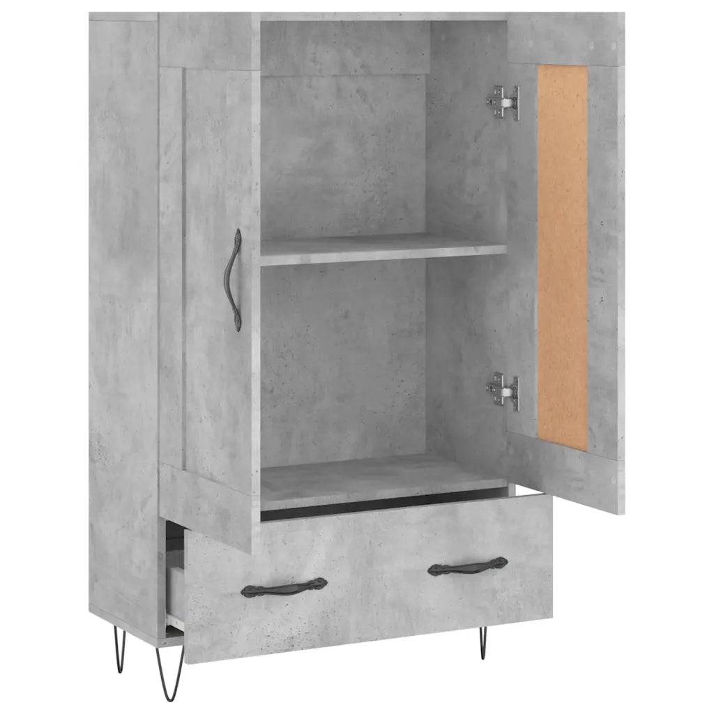 Credenza | Madia | Buffet da pranzo | Armadio da pranzo Grigio Cemento 69,5x31x115 cm in Legno Multistrato