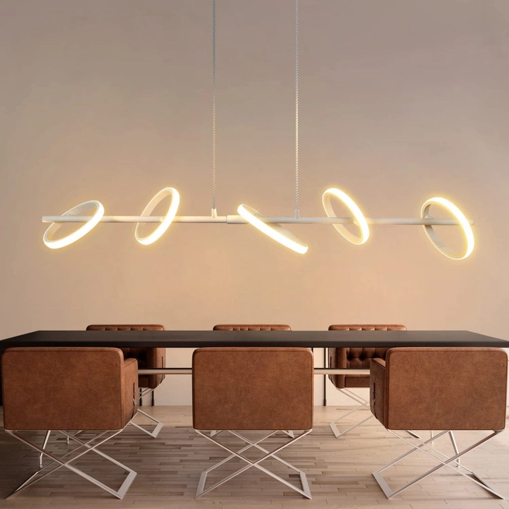 Lampada a sospensione ZMH a LED moderna tavolo da pranzo, anello luminoso rimovibile e girevole camera da letto