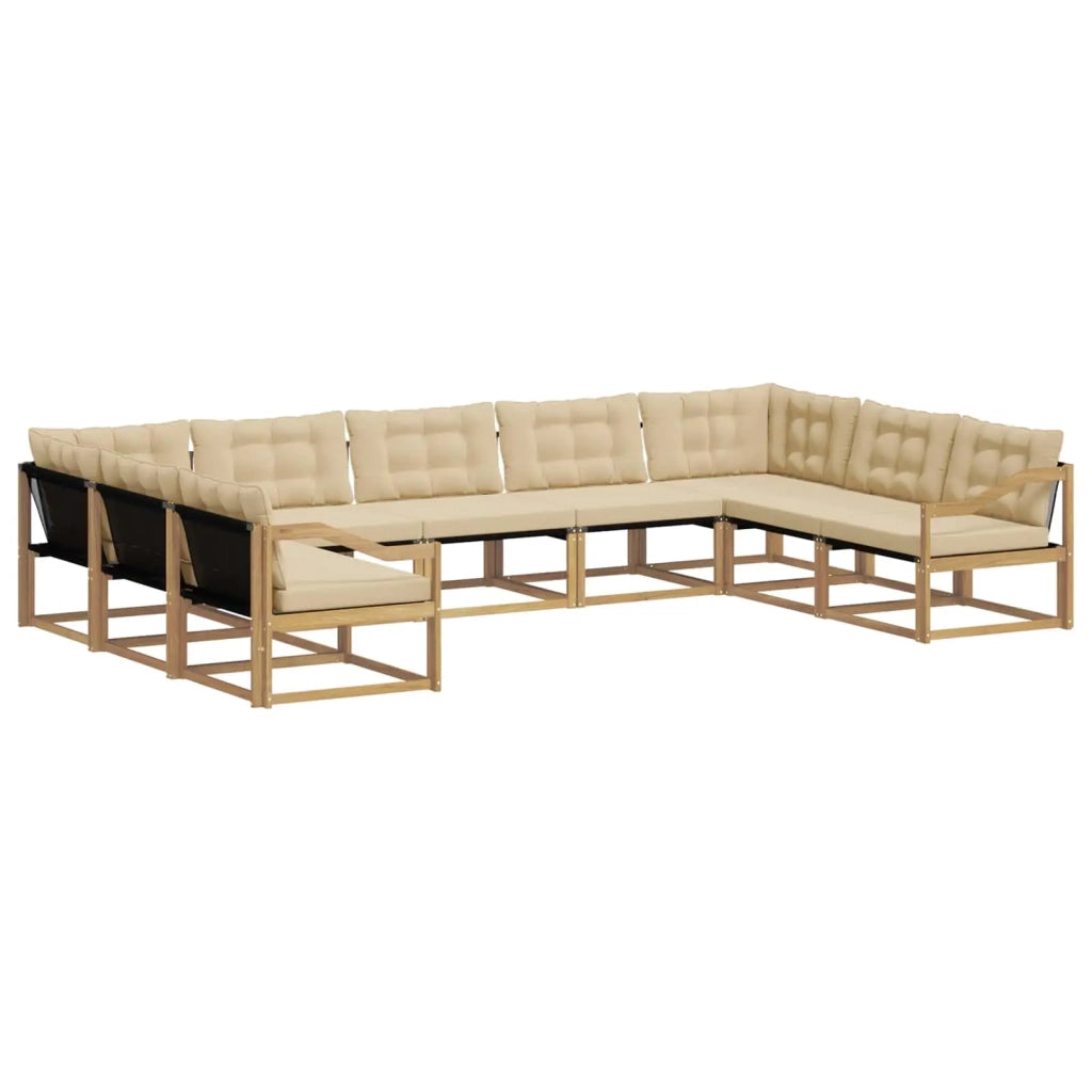 Set di divani da esterno 9 pz Bianco e Beige 3389079