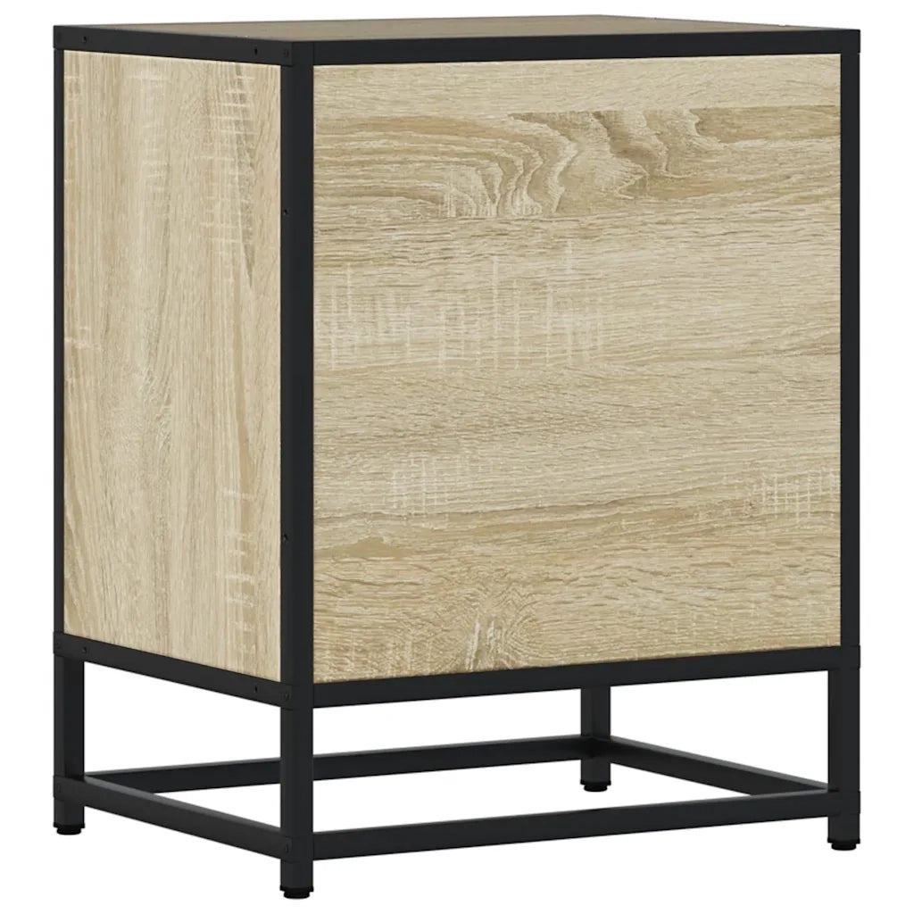 Comodino Rovere Sonoma 40x31x50 cm Legno Multistrato e Metallo 848711