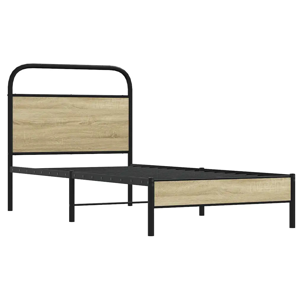 vidaXL Giroletto senza Materasso Rovere Sonoma 75x190 cm in Truciolato