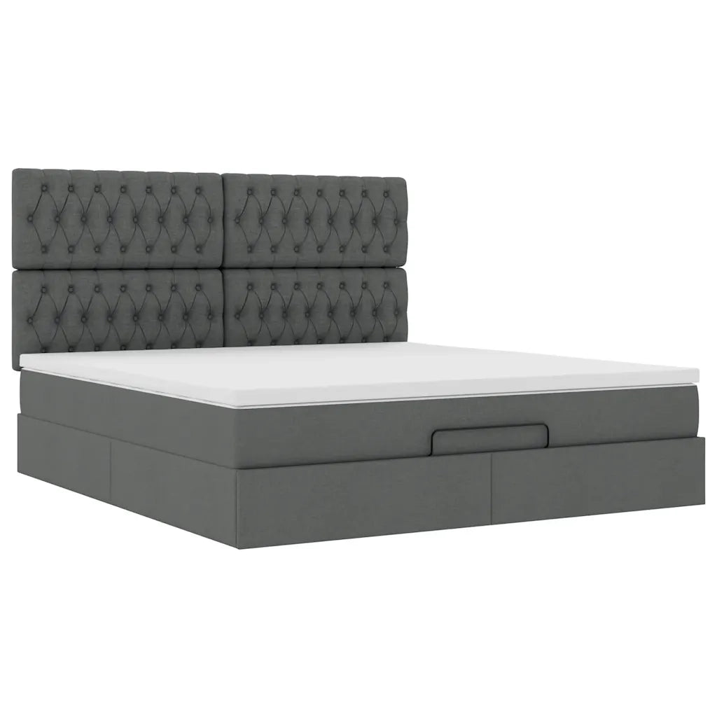 Struttura Letto Pouf con Materasso 180x200 cm in Tessuto 3313259