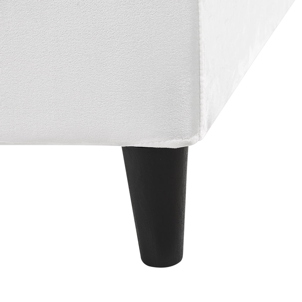 Letto a pannello EU Super King Size 180x200 cm con struttura a doghe in velluto bianco Contemporaneo