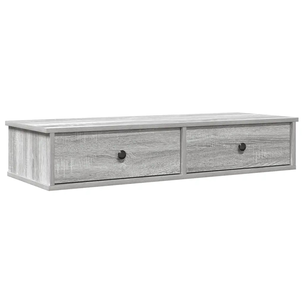 vidaXL Scaffale a Parete con Cassetti Grigio 100x37,5x19 cm Truciolato