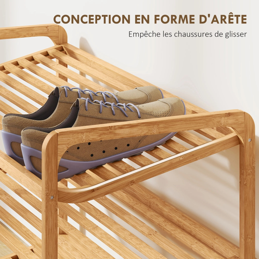 Scarpiera in bambu' 3 livelli 12 paia ¨C zephmum ¨C 76x33x51cm