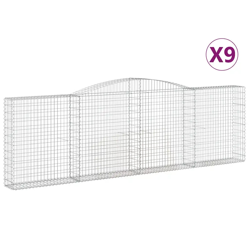 Cesti Gabbioni ad Arco 9 pz 400x30x120/140 cm Ferro Zincato 3146886
