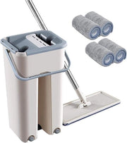 Set di asciugamano e spazzolino 2 in 1 riciclabile | testa di spazzolino microfibra piatta a mano | 360° spazzolino per pulizia umida e asciugatura | manico telescopico in acciaio | EA
