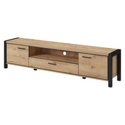 Mobile TV XL 210cm collezione TIVORA. Colore quercia e nero. 2 porte e 1 cassetto.