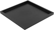 Piatto di Servizio Quadrato in Legno - Antiscivolo - Nero - Carrello per Cibo - Dimensioni 30x30x2cm