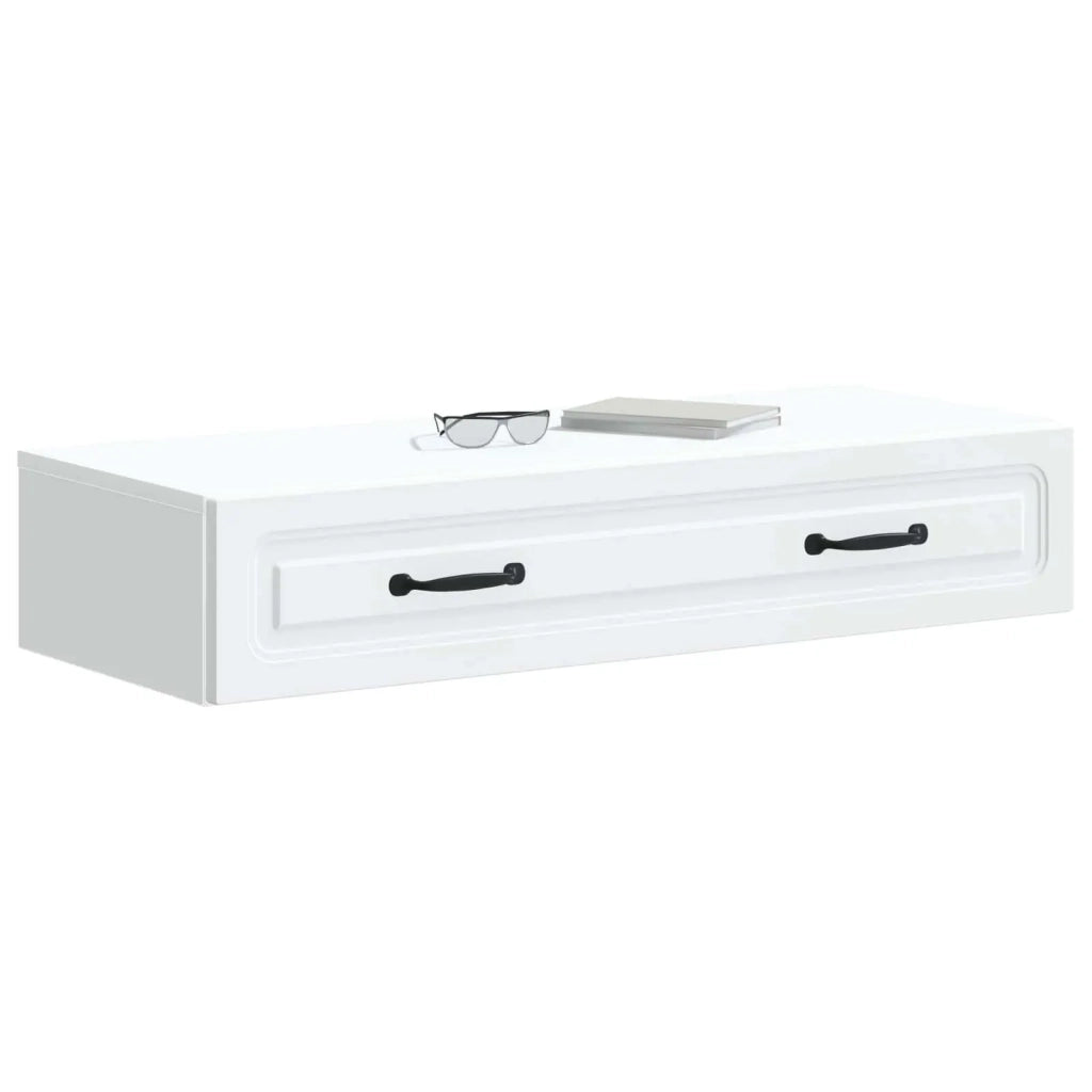 Tavolino da Parete Laterale Bianco 87,5 x 34,5 x 17 cm 899345