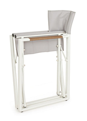 Set 2 Sedie Pieghevoli da Regista 51x54x86 cm in Alluminio Lagun Bianca