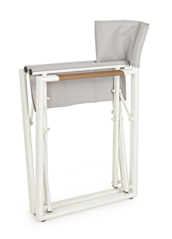 Set 2 Sedie Pieghevoli da Regista 51x54x86 cm in Alluminio Lagun Bianca