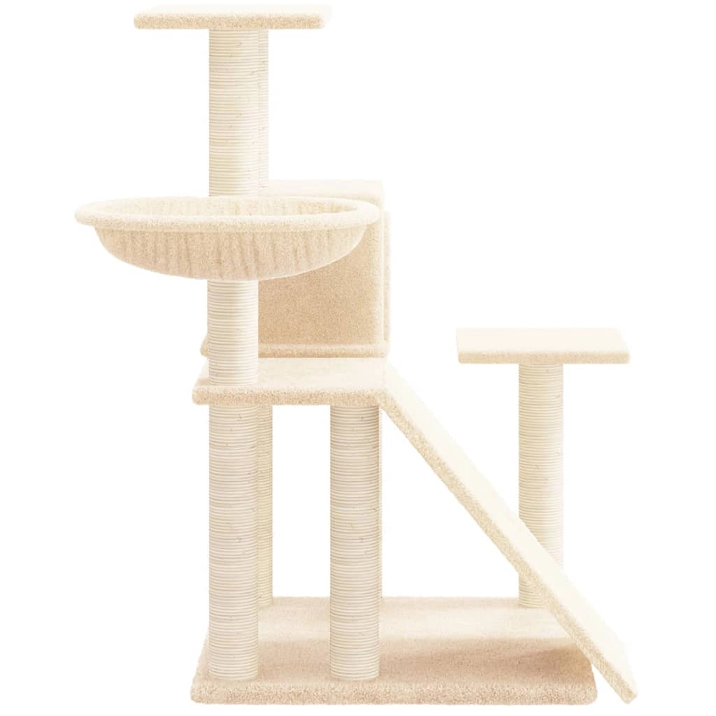 Tiragraffi per gatti torre per arrampicata giocattolo piattaforma per arrampicata con tiragraffi in sisal 82 cm crema 02_0022524