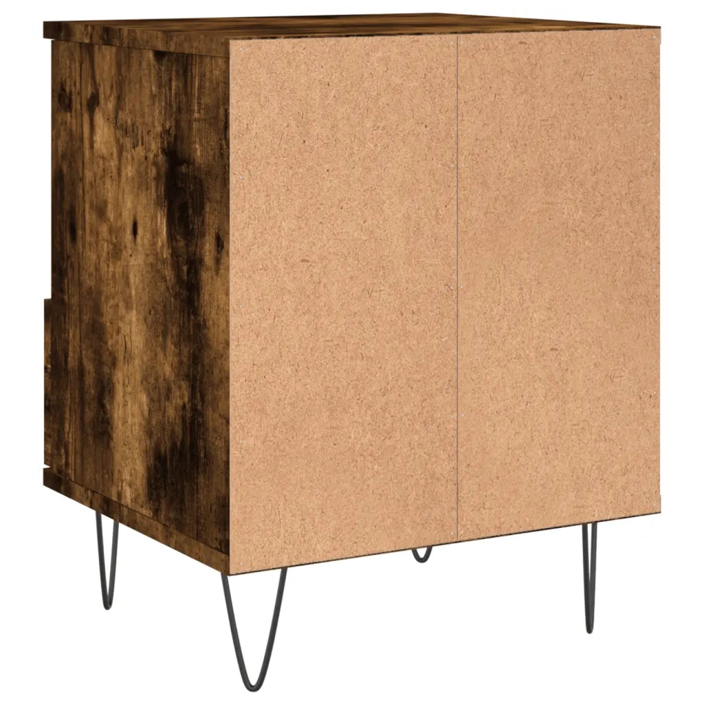 Comodino-Tavolino da notte Rovere Fumo 40x35x50 cm in Legno Multistrato 979422