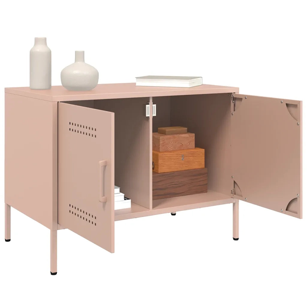 Mobili TV 2pz Rosa 68x39x50,5 cm in Acciaio