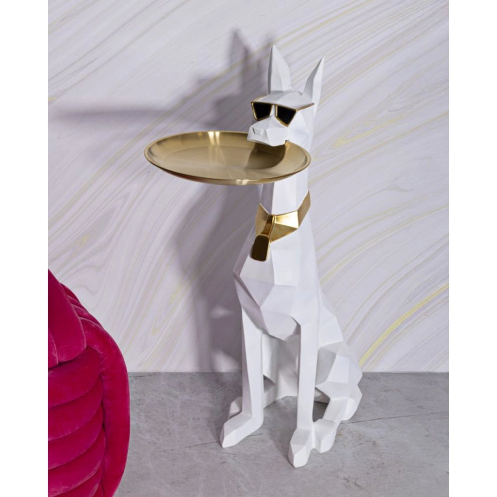 Vassoio Cane 16, Bianco, Poliresina, 27x51x74 cm