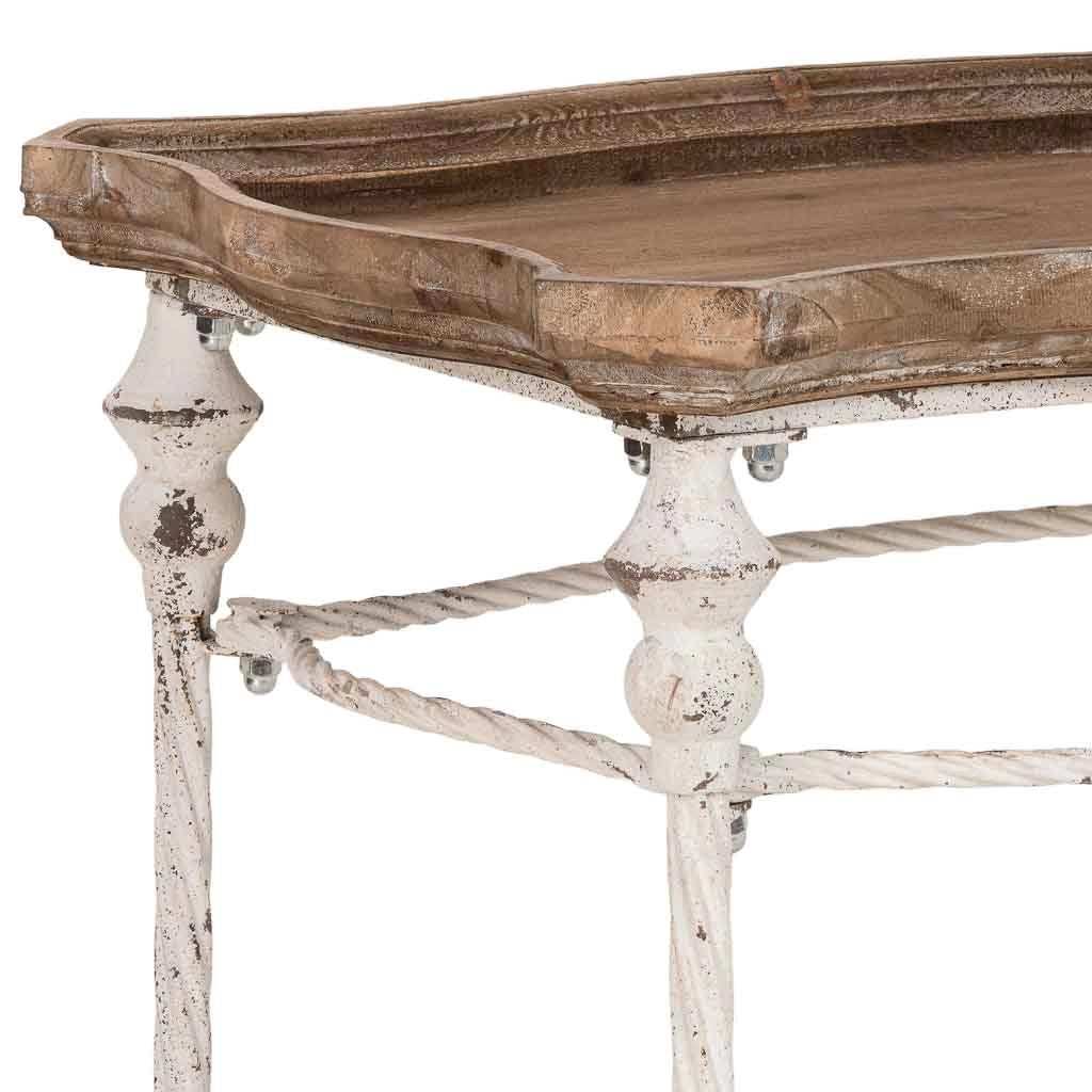Tavolino laterale in legno marrone, 65x45x83 cm (altezza)