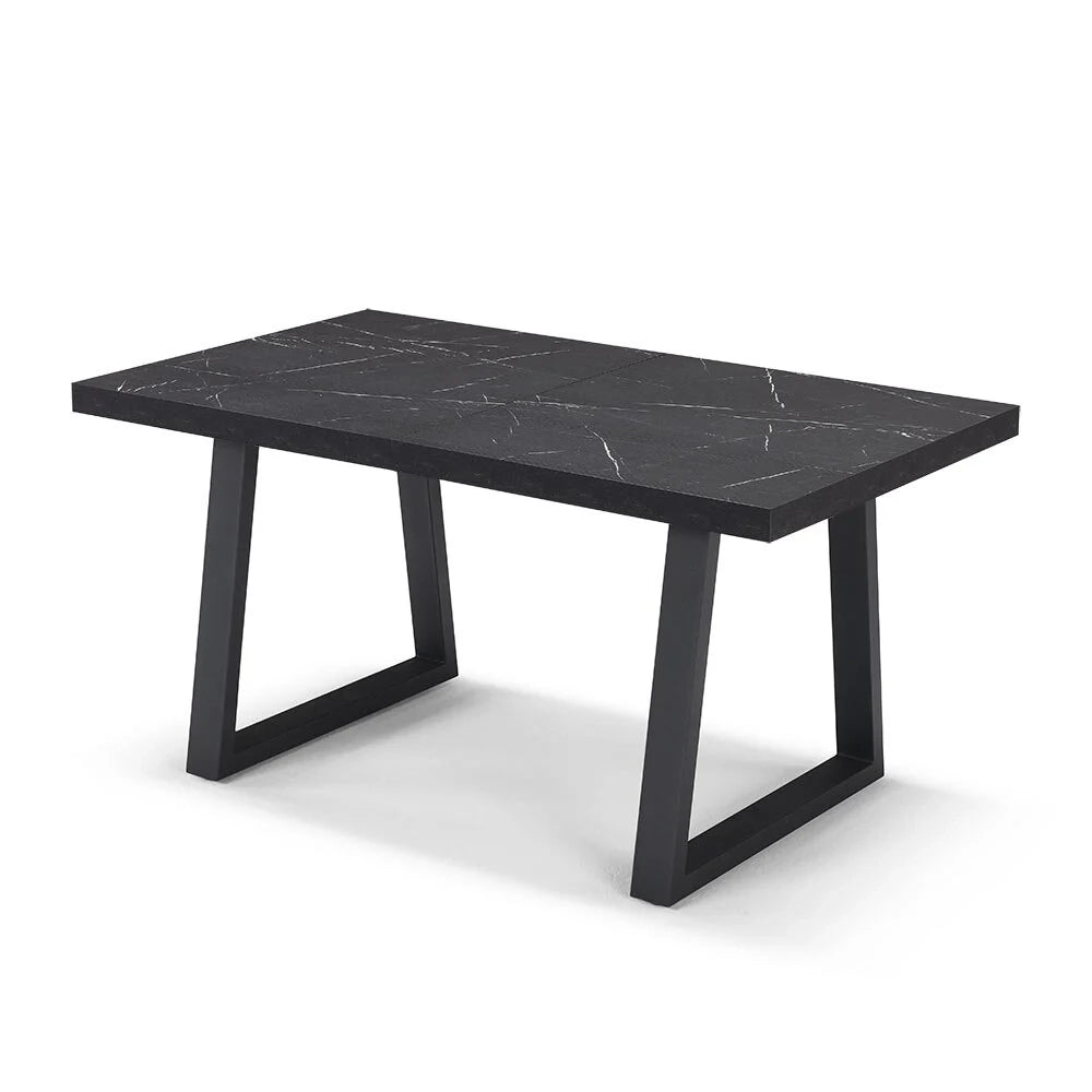 Tavolo da pranzo allungabile Pietra Nera 145x85 MADE IN ITALY modello GOYA fino a 195 CM per sala da pranzo, cucina e soggiorno, design moderno con top in melaminico