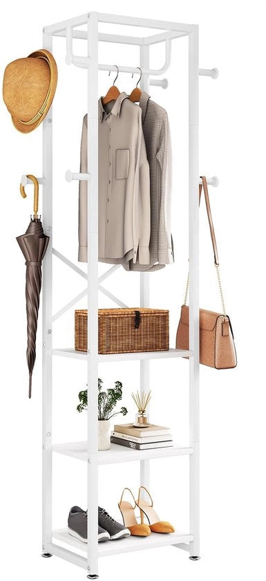 Supporto per Scarpe in Legno Industriale 3 Scomparti - 180 x 40 x 30 cm - Standard per Abbigliamento